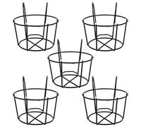 NAMOARLY 5 Pezzi Portafiori Sospeso per Ringhiera Balcone in Ferro Nero | Vasi e Contenitori, Uso Casa e Giardino, Salvaspazio, Angoli Arrotondati, Dimensioni 8,7x6,3x5,9 Pollici