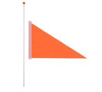 NAMOARLY 50 Pezzi Bandierine Triangolari Colorate in Poliestere e Plastica Leggere e Riutilizzabili per Festa e Festival Colore Arancione