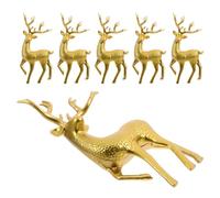 NAMOARLY 6 Pezzi Decorazione Cervo Natalizio in Plastica Oro | Dettagli Curati, Tocco Festivo, Stile Adorabile, Uso Tutto L'anno, Casa e Ufficio