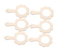 NAMOARLY 6 Pezzi Specchietti in Legno Fai da Te per Specchi Mani Unfinished per Pittura e Decorazione Accessori Creativi per Trucco Bambina Gioco Manuale Educativo e Regalo Creativo