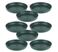 NAMOARLY 8 Pezzi Sottovaso Rotondo per Piante in Plastica Verde | Base Moderna a Onde, Facile da Spostare e Impilare, per Casa e Ufficio, Protegge le Radici