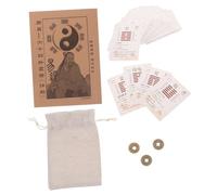 NAMOARLY Accessori Feng Shui con Carte e Monete Antiche Cinesi per Guida I Ching Esagrammi Accessori Decorativi e Collezionabili