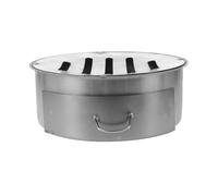 NAMOARLY Accessorio per Stufa a Legna in Ferro Argento con Design Affidabile, Cassettino Raccogli Cenere Rotondo per Cucinare e Riscaldare