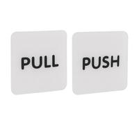 NAMOARLY Adesivo per Porta Push-Pull Autoadesivo 10X10 CM in Acrilico Bianco Segnaletica Ingresso Uscita per Vetro Bagno Ufficio e Negozio Resistente a Sbiadimento Interno Fino a 5