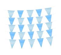 NAMOARLY Bandierine Festa Oktoberfest Triangolari in Poliestere Blu e Bianco Decorazione Resistente per Feste Tema e Festival Germania Decorazione Parete per Party