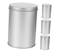 NAMOARLY Barattoli Ermetici in Latta per Tè e Spezie 7,5x11 Cm Coperchio Sigillato, Contenitori per Alimenti da Cucina e Viaggio, Set da 4 Pezzi per Conservazione Sicura e Organizzazione