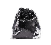 NAMOARLY Borsa a Secchiello e Tessuto in Poliestere Nera Elegante e Leggera con Paillettes Grande Capacità per Passeggiate nel Weekend