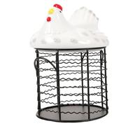 NAMOARLY Cestino in Filo Metallico in Ceramica A Forma Di Gallina Per Conservare Uova Fresche Cestino Per Polli Rastrelliera Da Cucina Per Uova Contenitore in Rete