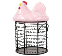 NAMOARLY Cestino Per Uova Ceramica Forma Di Gallina Organizer Decorativo Per Uova Fresche e Frutta Per Cucine Moderne e Ristoranti