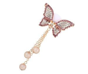 NAMOARLY Charm per Telefono con Pendente Farfalla in Legno e Nappina Decorativa Accessorio Elegante per Custodia Cellulare per Personalizzare Tuo Smartphone