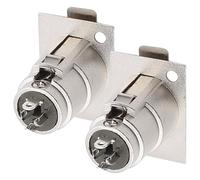 NAMOARLY Connettore Xlr 3 Pin Maschio e Femmina per Microfono, Montaggio Pannello, 2 Pezzi in Lega di Zinco Sollievo Trazione, Connessione Audio per Cavi 6mm