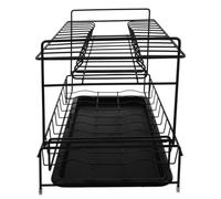 NAMOARLY Draining Bowl Rack Kitchen Storage Rack in ferro nero, doppio strato, per organizzare lo spazio e il drenaggio verticale in cucina