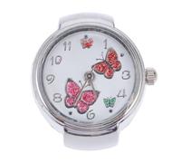 NAMOARLY Finger Ring Watch con Doppia Farfalla, in Metallo Argento, Lettura Rapida dell’Ora, per Tutti gli Usi