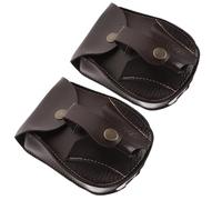 NAMOARLY Marsupio da Cintura Uomo in Pelle Nera, Multi-funzione e Facile da Usare, per Camping e Running, Set 2 Pezzi Design Semplice