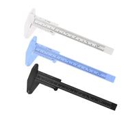 NAMOARLY Mini Calibro di Plastica 150Mm Righello a Doppia Scala Set da 3 Pezzi Nero Blu Bianco Strumento di Misurazione Scorrevole Tascabile per Sopracciglia Scuola Ufficio e Uso