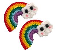 NAMOARLY Mollette per Chioma Morbide e Confortevoli a Forma di Arcobaleno in Lega e Filo di Lana 1 di Fermagli Colorati Colore Casuale per Quotidiano
