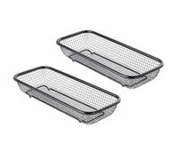 NAMOARLY Organizer per Posate in Acciaio Inossidabile Nero 2 Pezzi Multi-funzione e Pratico per Cucina e Lavello, Porta Coltelli, Forchette e Bacchette