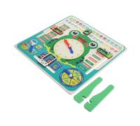 NAMOARLY Orologio e Calendario Montessori Legno Forma di Rana Gioco Didattico Interattivo per Ragazzo Ragazza Strumento Cognitivo per Insegnare e Data Classe