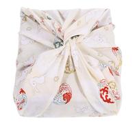 NAMOARLY Panno per Avvolgere Bento Box in Cotone Design Giapponese Beige, Resistente e Portatile, per Lunch Box Packing e Tovaglia Decorativa