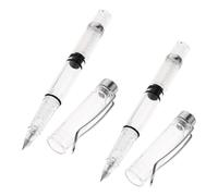 NAMOARLY Penna Stilografica Trasparente con Pistone Integrato, Set da 2 Penne Ricaricabili per Calligrafia e Cancelleria Scolastica, Impugnatura Ergonomica per Studenti e Uso Creativo