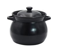 NAMOARLY Pentola in Ceramica Nero da 1.1l Resistente al Calore per Casa e Mensa, Casseruola per Zuppa e Stufato, Facile da Pulire per Brodo di Pollo