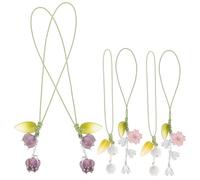 NAMOARLY Portachiavi a Forma di Fiore Corda 6 Pezzi, Decorazione per Telefono e Chiavette USB, Facile da Installare, Indossabile al Polso per Uso Quotidiano