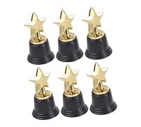 NAMOARLY Premi Stella d'oro Plastica Base Set da 4 Pezzi per Feste, Cerimonie e Premi per Ragazzo Ragazza, Trofei per Competizioni Scolastiche e Giochi di società
