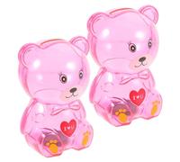 NAMOARLY Salvadanaio Trasparente a Forma Di Orso, Cassa Di Risparmio Da Tavolo Per Ragazzo Ragazza, Set Da 2 Pezzi Per Conservare Monete, Regalo Decorativo Per Ragazze e Uso Quotidiano