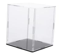 NAMOARLY Scatola Espositiva Acrilica Trasparente Alta 10x10x12cm per Modelli e Oggetti da Collezione, Vetrina Fai da Te Antipolvere Base Riflettente, per Appassionati e Collezionisti