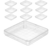NAMOARLY Set 10 Piastre di Petri in Plastica 10x10 Cm con Coperchio Trasparente, Piatti di Cultura e Agar per Laboratorio Biologico, Scuola e Ricerca Microbiologica