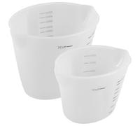 NAMOARLY Set 2 Pezzi Misurini da Cucina in Silicone Manico Antiscottatura Capacità 250ml e 500ml Facili da Leggere per Preparazione Dessert e Cucina