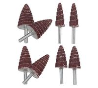 NAMOARLY Set 8 Pezzi Ruote Lamellari Abrasive Coniche 6 Mm Testa Abrasiva per Smerigliatrice Elettrica, Mole Abrasive di Ricambio Compatibili per Metallo, Legno e Plastica, Attrezzatura