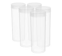 NAMOARLY Set da 5 Tubi Trasparenti in Plastica Tappo Sigillato per Monete Commemorative, Diametro 32 MM, Protezione per Collezione Monete