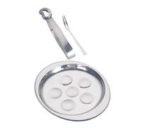 NAMOARLY Set Utensili Da Cucina Per Lumache in Acciaio Piatto Per Lumache 6 Fori Pinze e Forchetta Adatto Per Ristoranti e Cene Gourmet Lavabile in Lavastoviglie