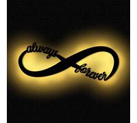Namofactur Lampada da parete con simbolo dell'infinito, regalo per matrimonio, prova d'amore, regalo per donna, uomo, coppia, sposi, legno MDF, funzionamento a batteria