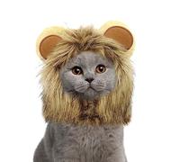 NAMSAN Lion Mane for Cat Small Dog Halloween Costume Cat Lion Mane Wig Lion King Hat Cosplay Kitten Outfit for Halloween Easter Holiday Party Activity