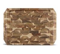 NAMTURE Hackblock Sharp - Extra Spesso 4 cm - Tagliere in legno di acacia a fibra testa 45 x 30 cm - Trattamento olio premium - scanalatura per succo, piedini antiscivolo - in elegante confezione