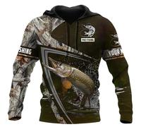 Namufeitrade Amo la Pesca al Walleye 3D Felpa con Cappuccio da Uomo Autunnale con Stampa su Tutta la Superficie Felpa con Cerniera Giacca Casual Unisex Streetwear Pullover