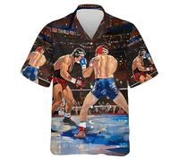 Namufeitrade Camicia Hawaiana Stampata in 3D Retro Mexico Wrestling Lucha Libre Camicia a Maniche Corte con Risvolto Abbigliamento Streetwear Estivo Camicie Larghe da Uomo