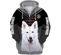 Namufeitrade Cane da Pastore Tedesco Modello 3D Stampato Felpa con Cappuccio Uomini Donne Unisex Pullover Cerniera Felpa Giacca Casual Streetwear Tracksuit