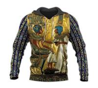 Namufeitrade Il Dio egizio Anubi Felpa con Cappuccio Unisex Autunnale Stampata in 3D Felpa Casual con Cappuccio da Strada