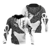 Namufeitrade Il Dio egizio Anubi Felpa con Cappuccio Unisex Autunnale Stampata in 3D Felpa Casual con Cappuccio da Strada