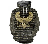 Namufeitrade Il Dio egizio Anubi Felpa con Cappuccio Unisex Autunnale Stampata in 3D Felpa Casual con Cappuccio da Strada