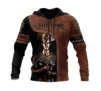 Namufeitrade Il Dio egizio Anubi Felpa con Cappuccio Unisex Autunnale Stampata in 3D Felpa Casual con Cappuccio da Strada