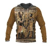 Namufeitrade Il Dio egizio Anubi Felpa con Cappuccio Unisex Autunnale Stampata in 3D Felpa Casual con Cappuccio da Strada