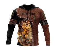 Namufeitrade Il Dio egizio Anubi Felpa con Cappuccio Unisex Autunnale Stampata in 3D Felpa Casual con Cappuccio da Strada
