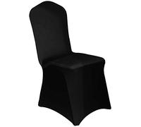 Namvo 10 coprisedia Spandex Lycra Elasticizzata Coprisedia per banchetto Anniversario Matrimonio Protezione Elastica per sedia da pranzo (Nero)