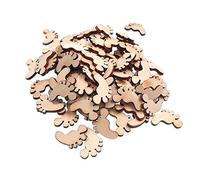Namvo 100 Pezzi Piedi a Colori di Legno Naturale a Forma di Legno Crafting Cucitura Fai da Te Scrapbooking Pulsanti