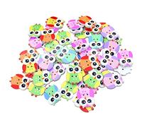 Namvo 100pcs Animale Multicolore del Fumetto 2 Fori Che cucono i Bottoni-Gufo di Legno
