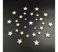 Namvo 200 Pezzi Dimensione Mista Legno Naturale a Forma di Stella a Forma di Legno Artigianale Cucito Scrapbooking Pulsanti Fai da Te